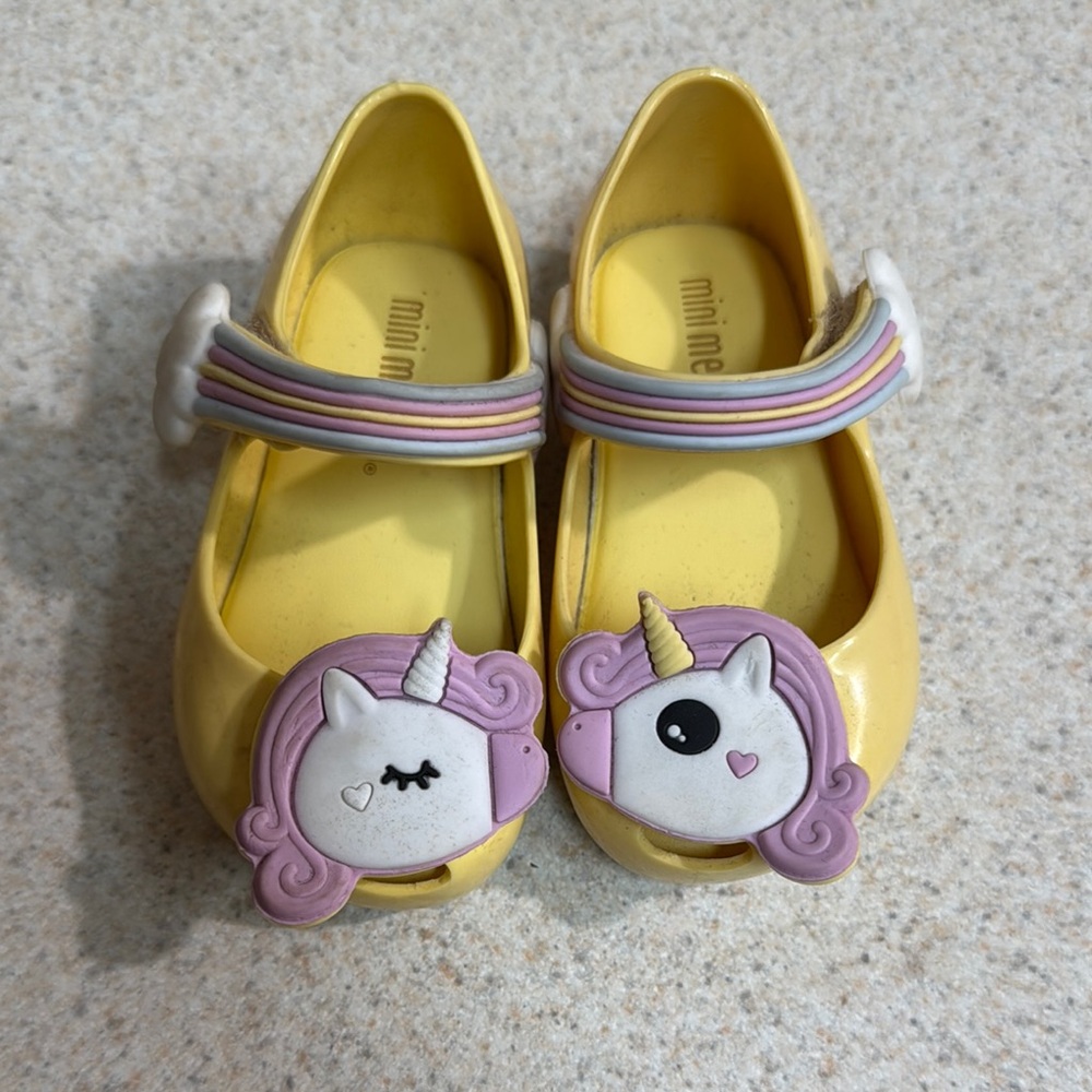 Mini Melissa Unicorn Jelly Slippers Yellow Pink